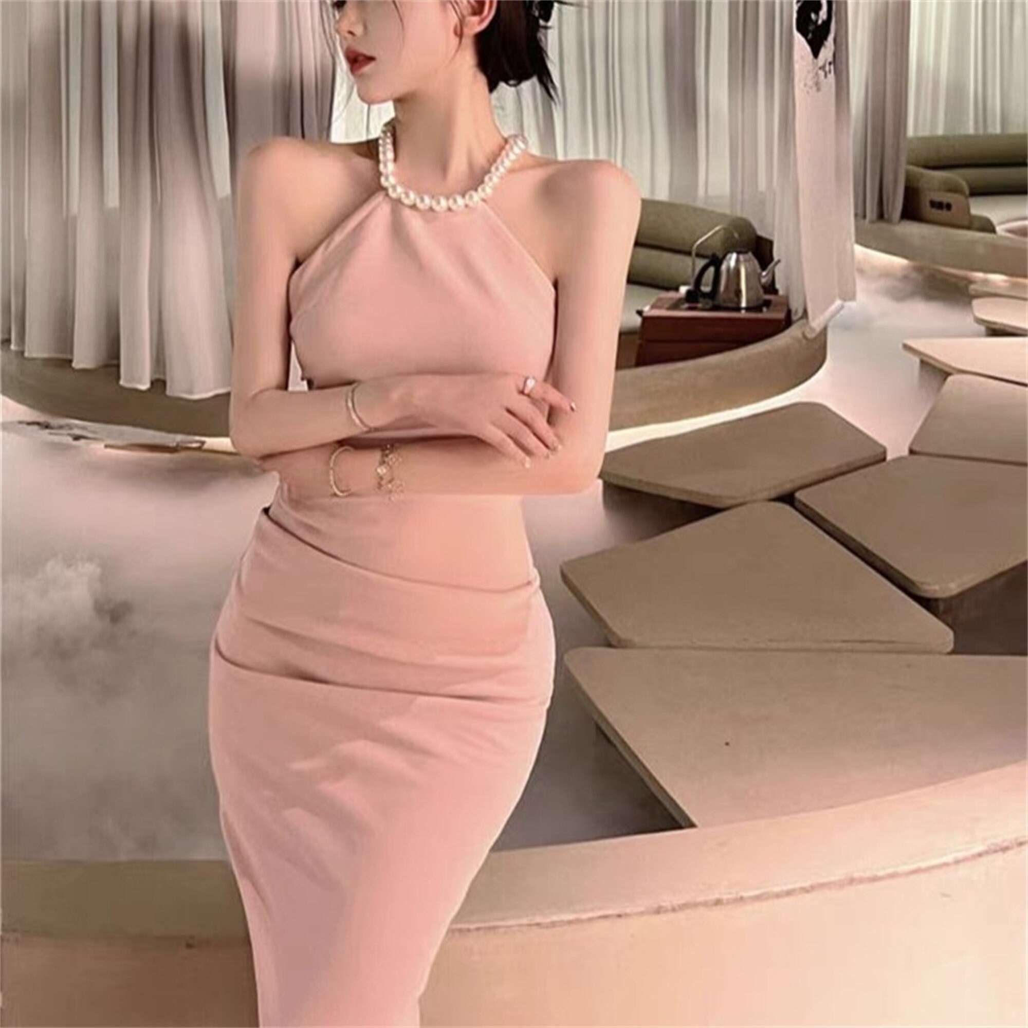 ONESIDE PEARL DOCKING DRESS