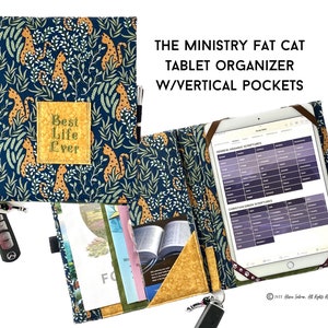The Ministry FAT CAT -(vb) -JW Field Service Tablet & Ministry Organizer for Magazines, Brochures, Tracts, Contact Cards, Invitations -VertB