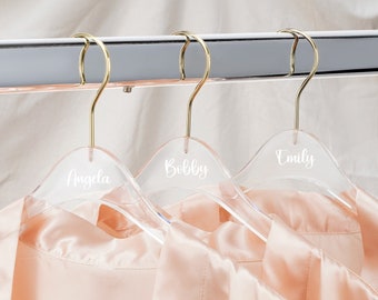 Personalized Clear Acrylic Hanger,Acrylic Wedding Hangers,Bridesmaid Hangers,Laser engraved,Engraved Acrylic Hanger