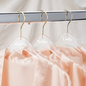 Personalized Clear Acrylic Hanger,Acrylic Wedding Hangers,Bridesmaid Hangers,Laser engraved,Engraved Acrylic Hanger image 1