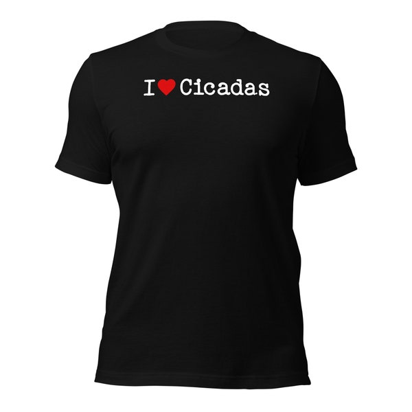 I Love Cicadas, retro I heart Cicadas, gender neutral tee, plus sizes, women's clothing Unisex t-shirt