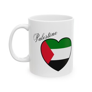 Hartmok Palestina | Koffiekopje met Palestijnse vlag, keramische mok met tekst, Cultural Pride-cadeau, drinkgerei pro-Palestijnse steun