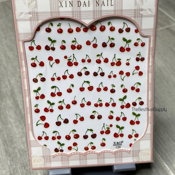 Cherry Nail Stickers | Cherries | Nail Art | Self Adhesive | Nail Decal | Nail Decor | Fruit | Kawaii