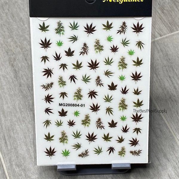 Cannabis Nail Stickers Art | Nail Stickers | Nail Art | Self Adhesive | Nail Decal | Nail Decor | Marijuana Leaves