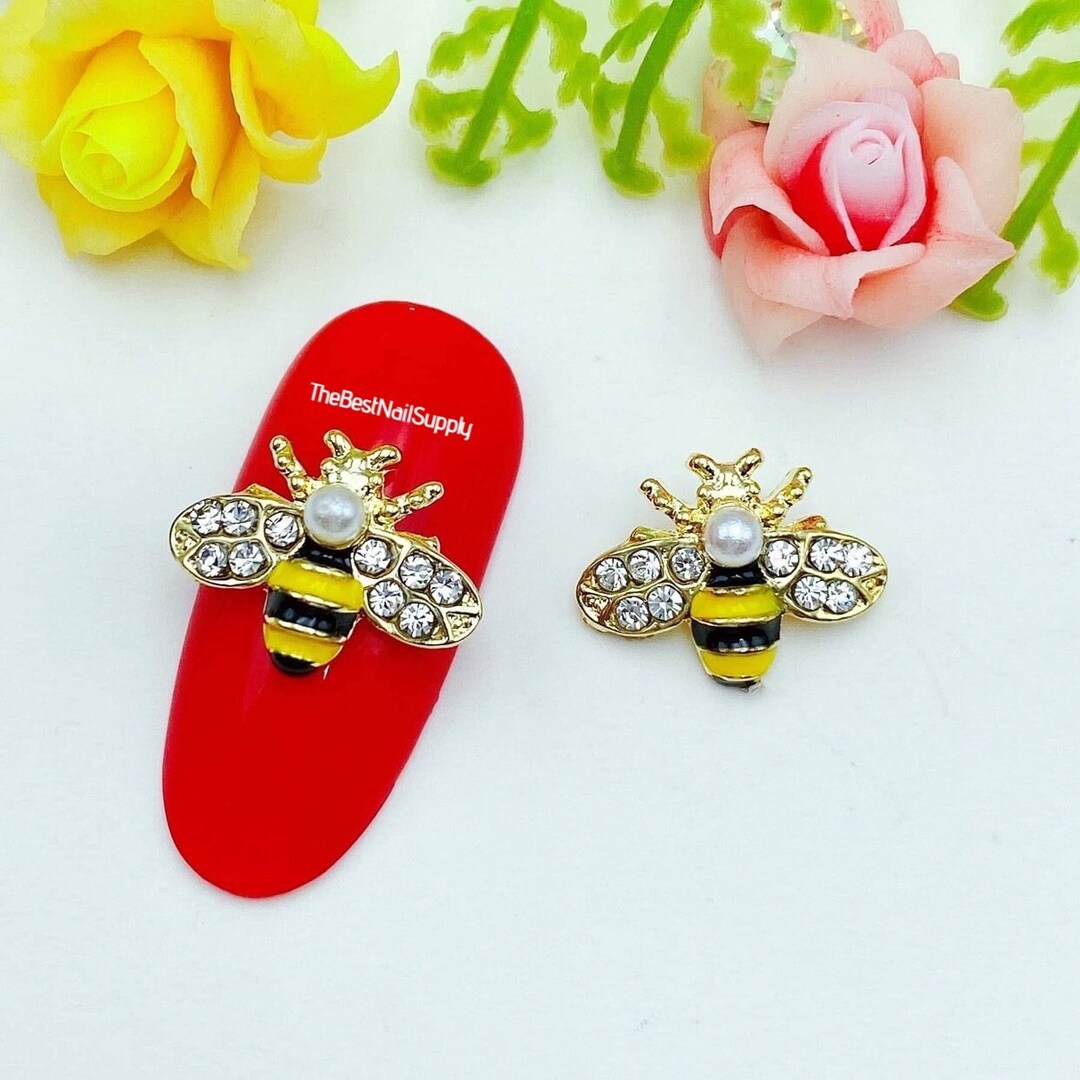 3D Bienen-Nagelcharms Aus Metall – 100 Stück Im Set | Für Nail Art, Gel & Acryl | Goldfarben | Perfekt Für DIY-Nageldesigns & Deko