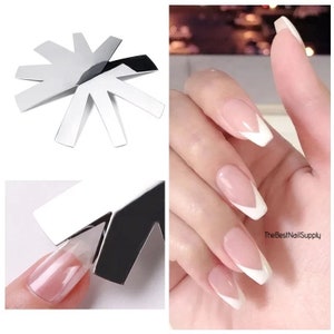 Nail Art Tool Stencil French Tip Smile Line Multi-Sizes Easy Edge Cutter  Trimmer