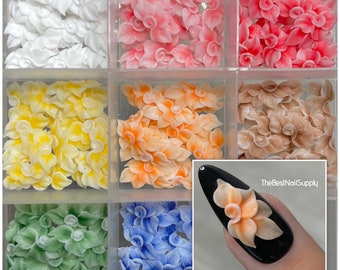 Acrylic Flowers | 3D Nail Charm | 8 Colors | Nail Art | Handmade | Nail Decor | 3D Nail Flowers | Floral Art | Large Rhinestones and Gems