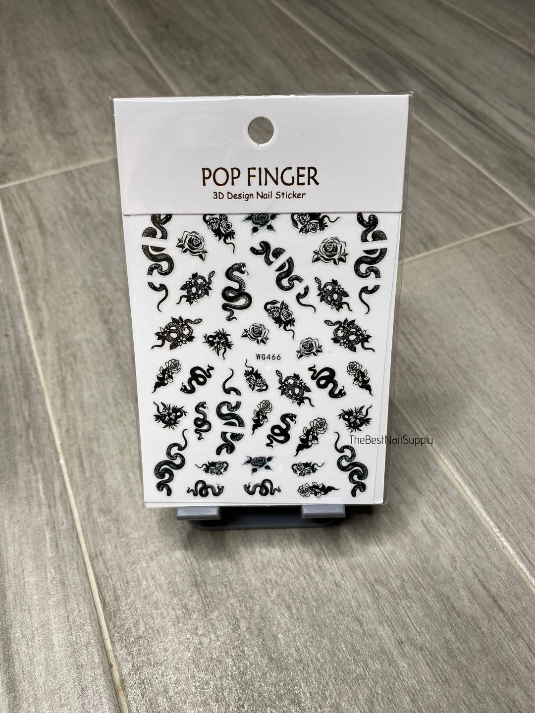 Snake Nail Stickers Art Reptile Nail Art Black Rose Self Adhesive Nail