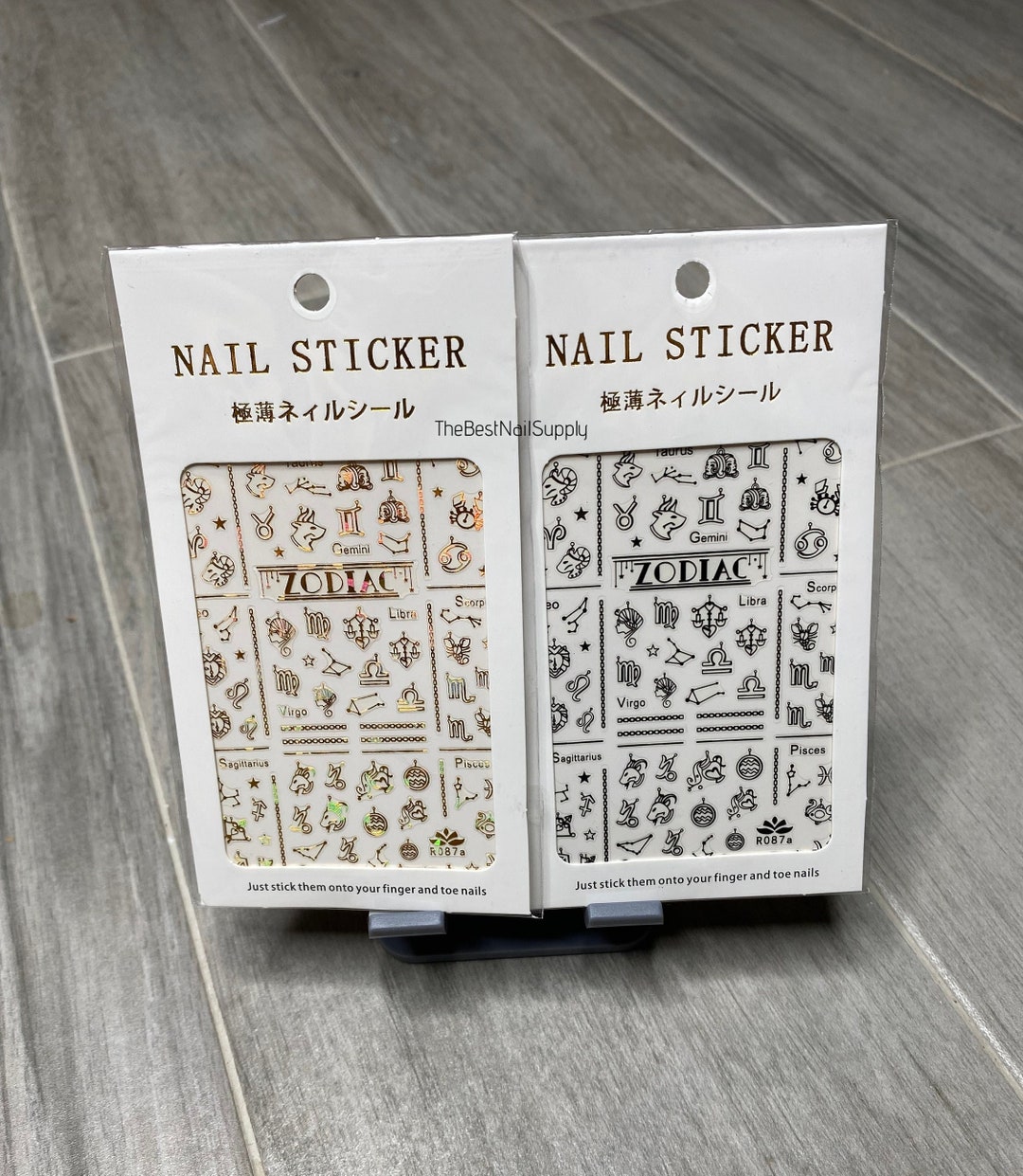 Zodiac Sign Nail Stickers | Black and Gold | Nail Stickers | Nail Art