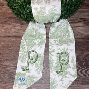 Sash in Red Toile or Black and White Toile with Pink
