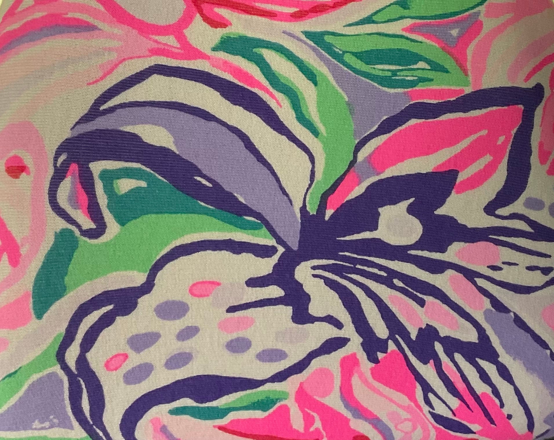 Steering Wheel Seat Belt Head Rest Covers in a beautiful colorful tropical flowers LP print pink purple soft Lilly T18 - Thumbnail 7