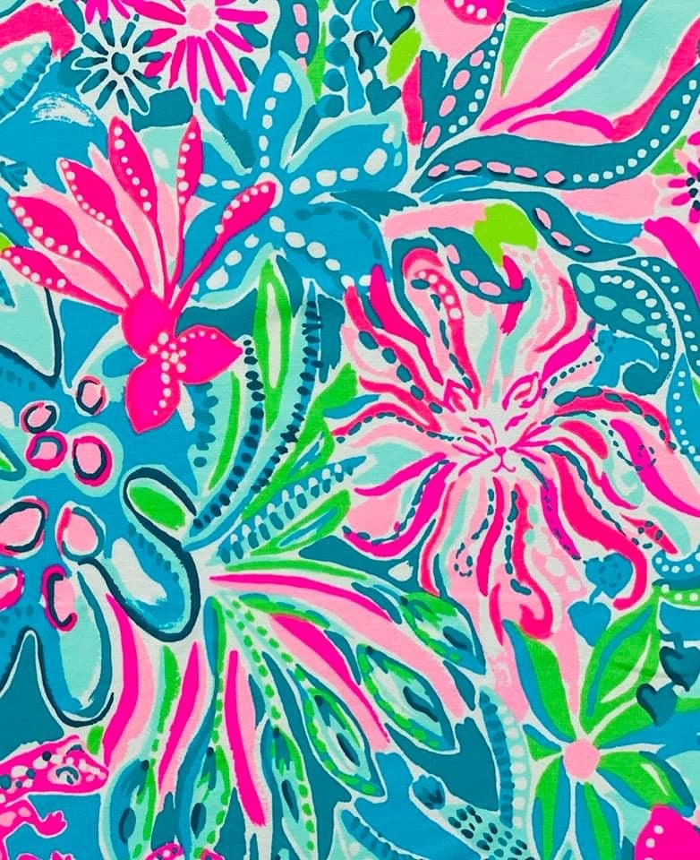 Steering Wheel Head Rest Seat Belt Covers beautiful colorful tropical LP print pink blue green flowers animals soft happy colors Lilly T16 - Thumbnail 4