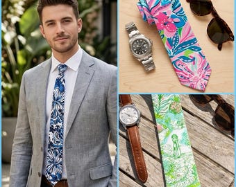 Men’s ties great for wedding bridal party holiday Christmas Easter church in authentic fabric to match clothes made by me not Lilly designer