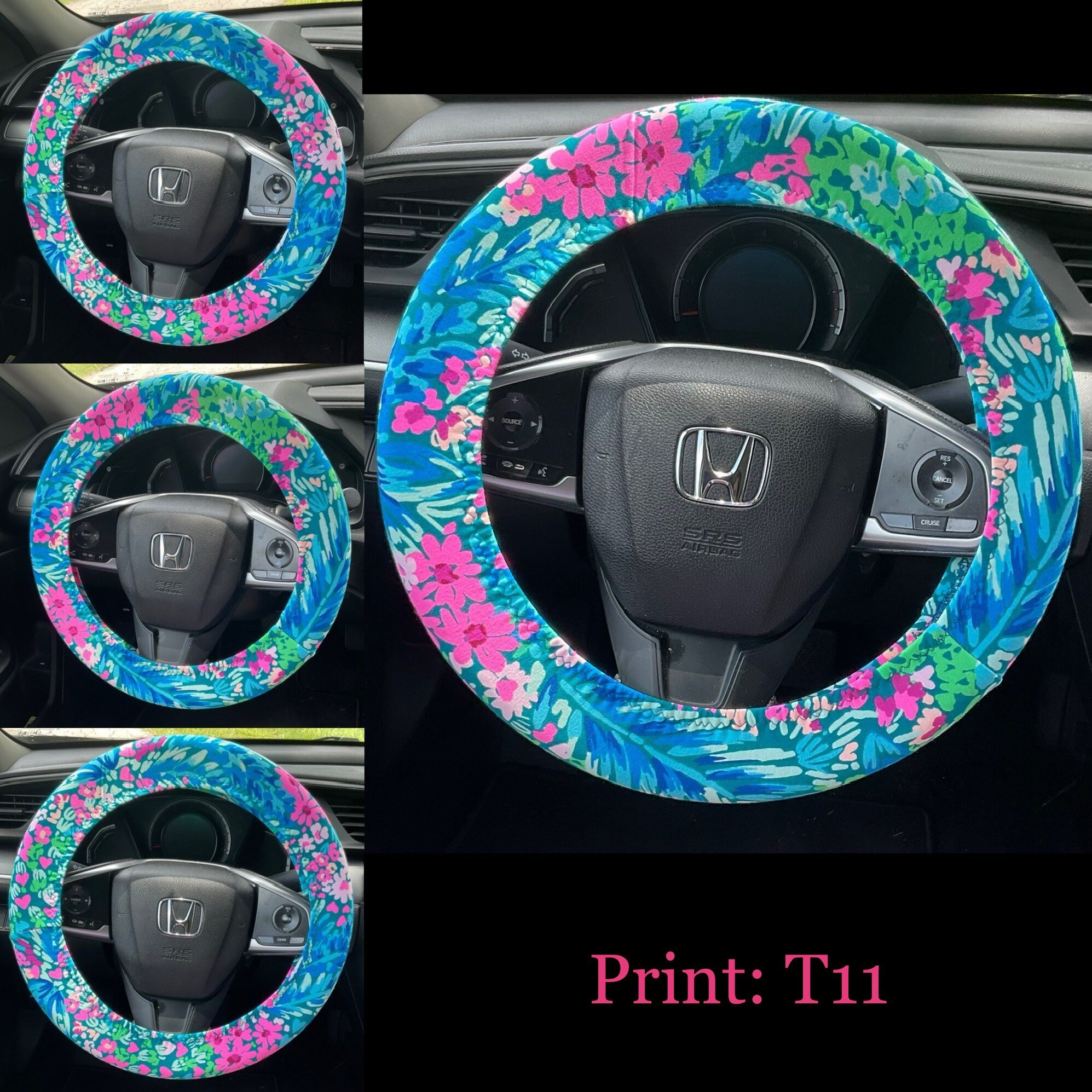 Seat Belt Covers soft pretty bright colors Lilly tropical prints green fuchsia blue deep teal LP Print T-11