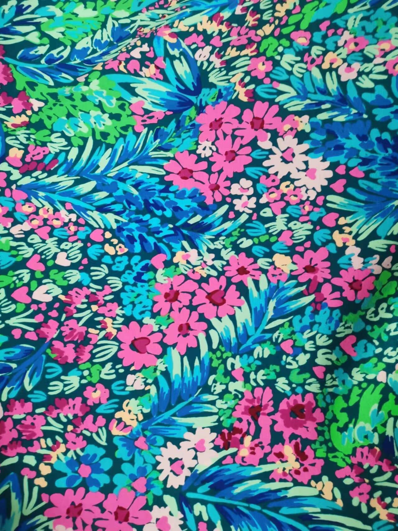 Steering Wheel Seat Belt Head Rest Covers in a beautiful colorful tropical floral LP print Lilly fuchsia pink green blue Lilly T11 - Thumbnail 2