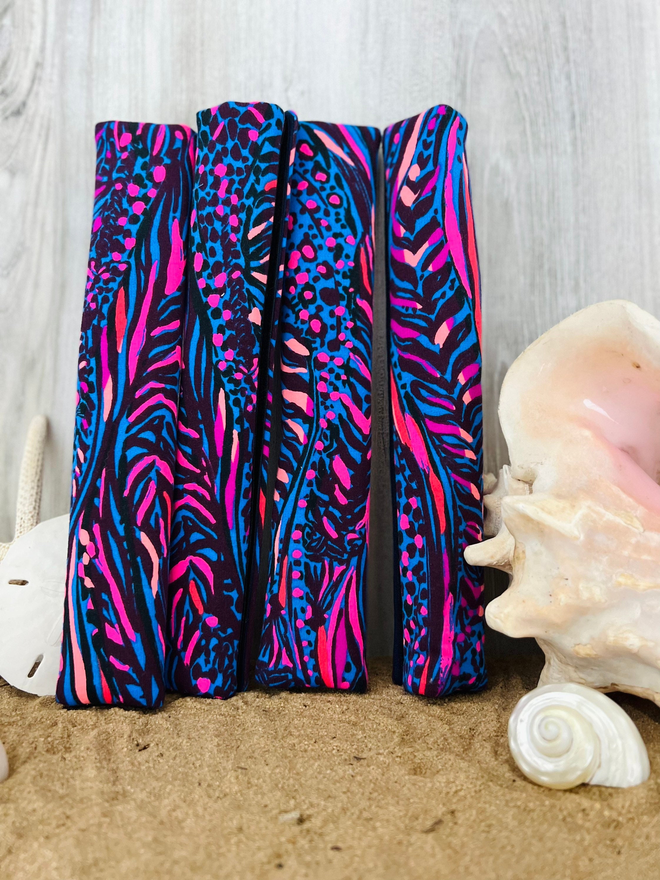 Seat Belt Head Rest Steering Wheel Covers soft pretty happy colors Lilly prints LP navy blue red black animal print T-31 - Thumbnail 2