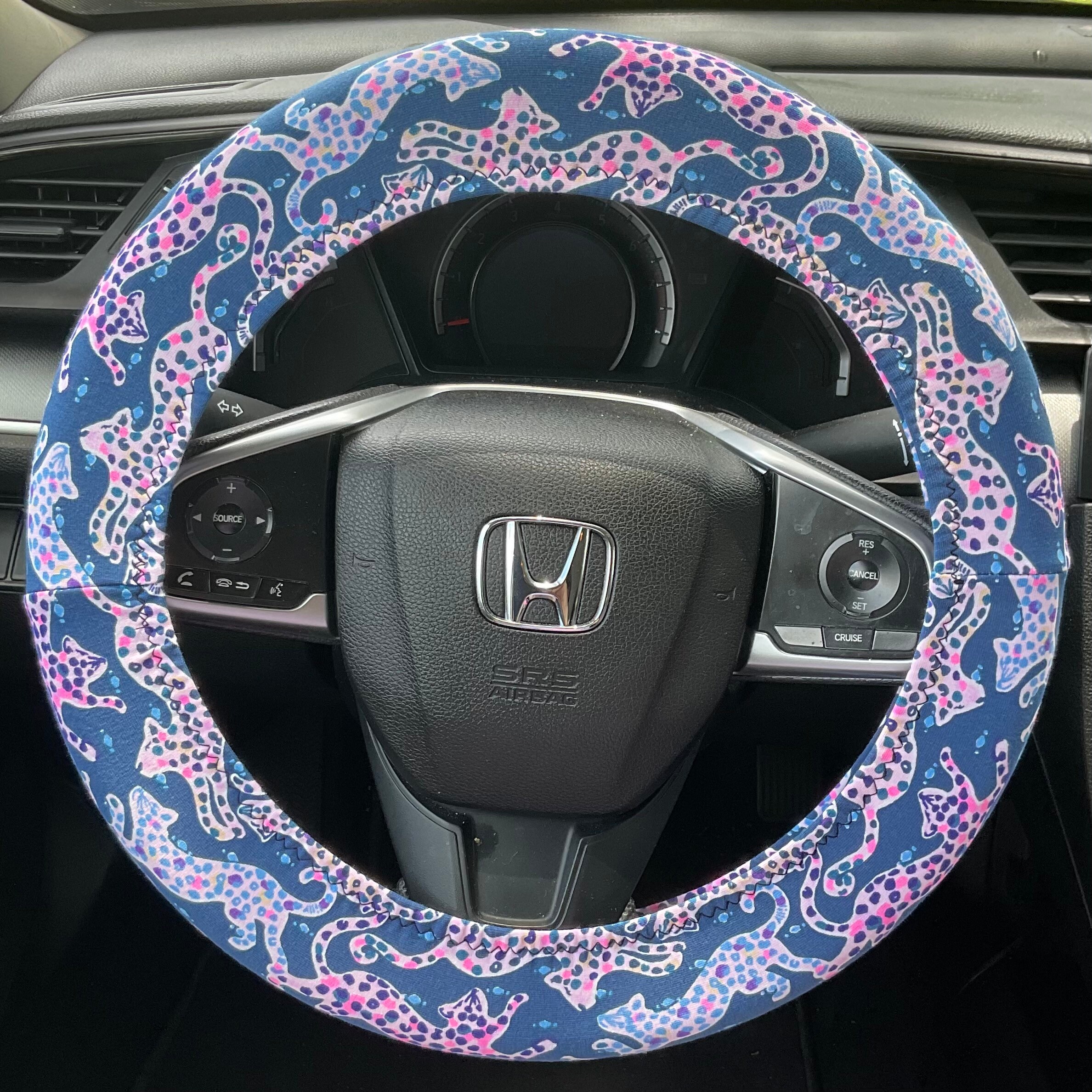Seat Belt Head Rest Steering Wheel Covers soft pretty colors Lilly tropical prints LP cats leopard  pink purple navy blue animal Print T-12