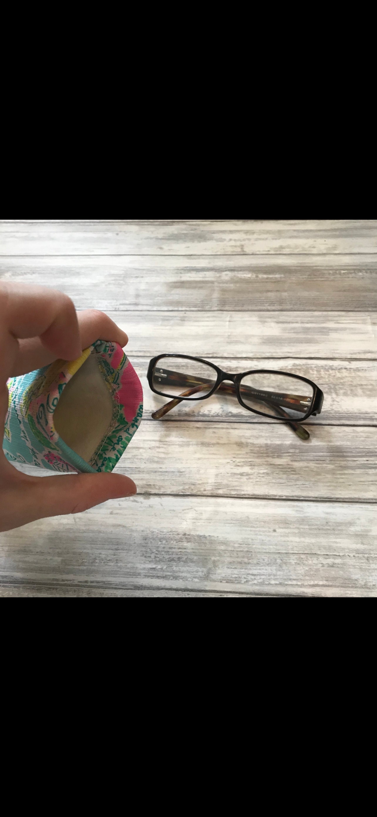 Eye glasses case pinch open style bright colorful Lilly prints flowers nautical panda beach tropical LP hibiscus shells unique gift - Thumbnail 3