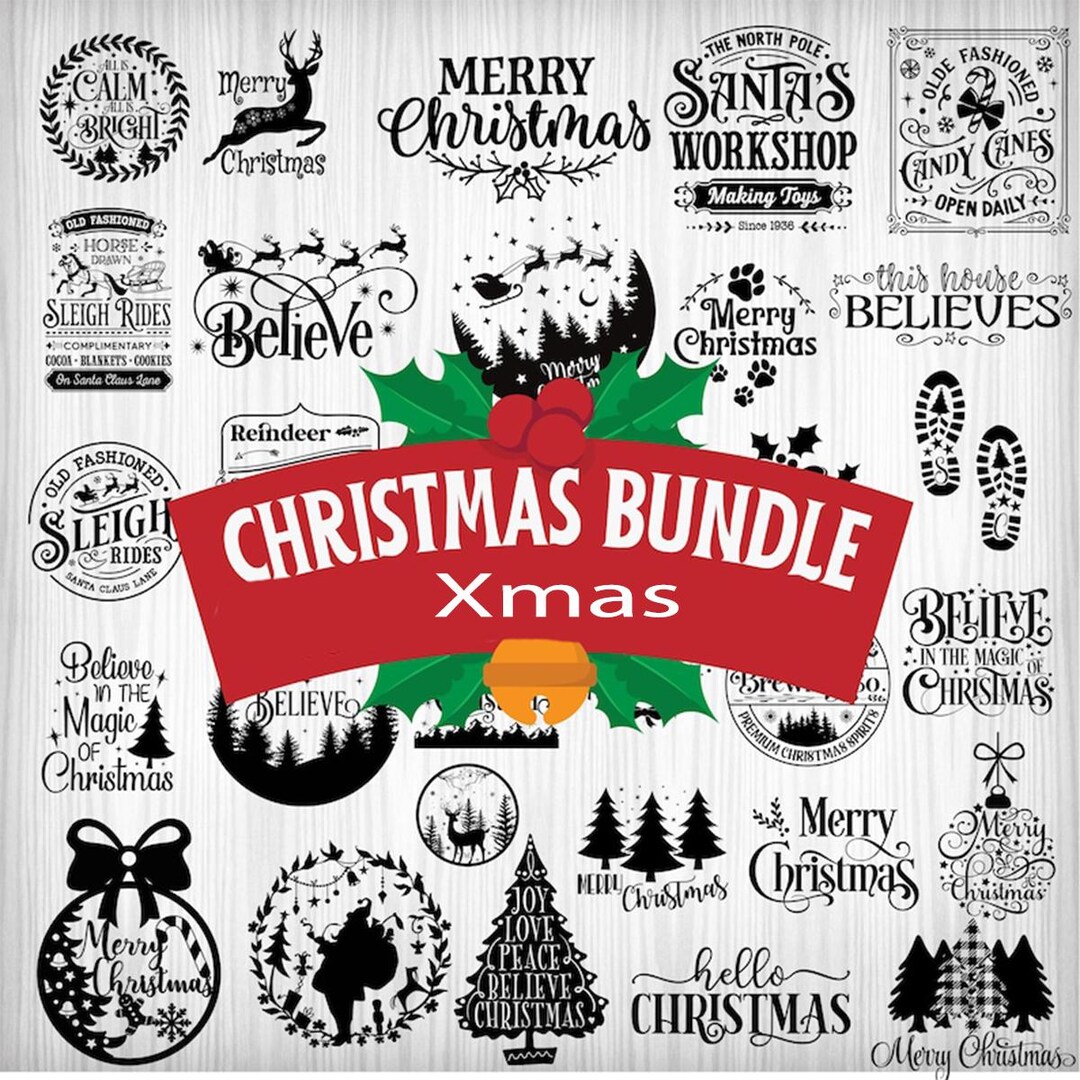 Bundle Christmas SVG Bundle, Winter Svg, Santa SVG, Holiday, Merry ...