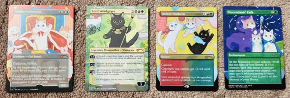 Custom Made MTG Magic the Gathering Look at the Kitties