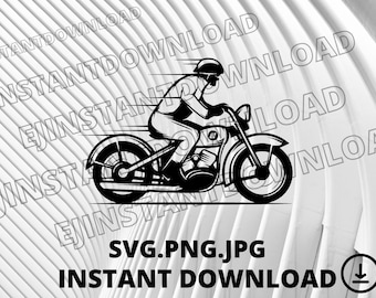 Motorbike Rider Svg, Motorcycle SVG - Motorcycle Rider Digital File - Motor Bıke Svg - Motorcycle Clipart - Motorcycle Vector, Motor Bike