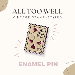 Taylor Swift&#39;s All Too Well Inspired Enamel Pin, Vintage Stamp-Styled, Swiftie Merch, Gift for Swifties