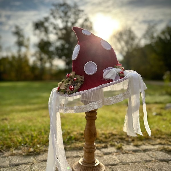 Mushroom Toadstool Fairy Hat, Made to order!