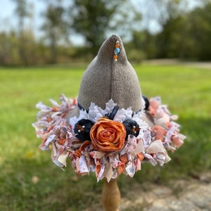 Witch Hat Cottagecore Whimsical Pumpkin Witch Hat Embellished Witch Hat Halloween