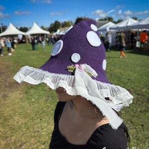 Mushroom Hat Fairy Hat Renfaire Toadstool Hat Witch  Cosplay Larp