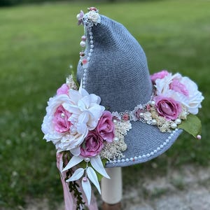 Pink Witch Hat Love Spell Cottagecore Fairy Halloween Festivals Costume