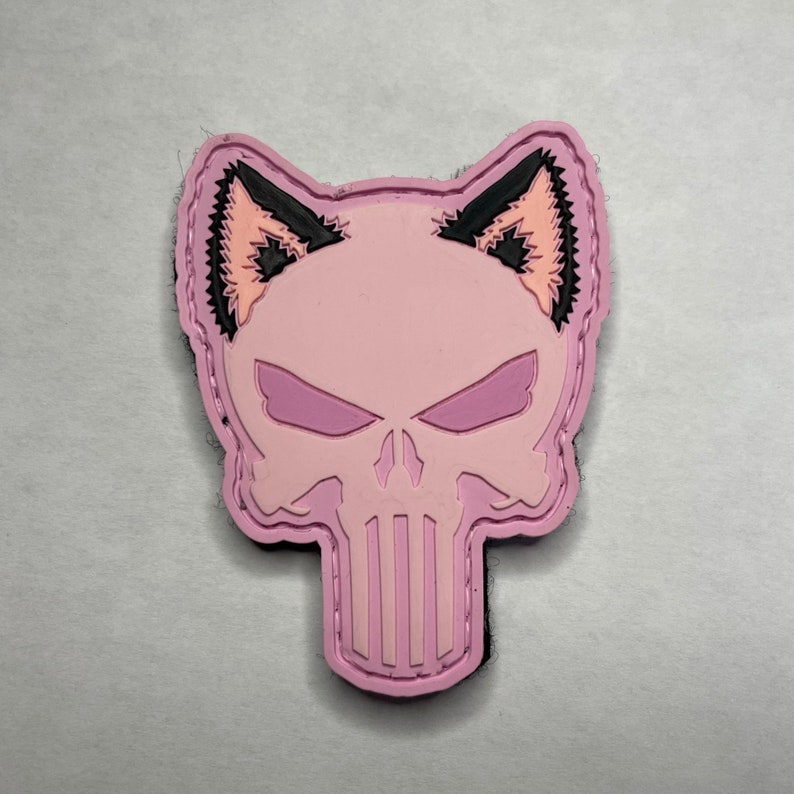 Cat Ear Punisher Skull Patch for Airsoft Etsy