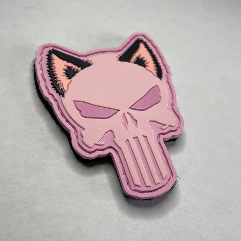 Cat Ear Punisher Skull Patch for Airsoft Etsy