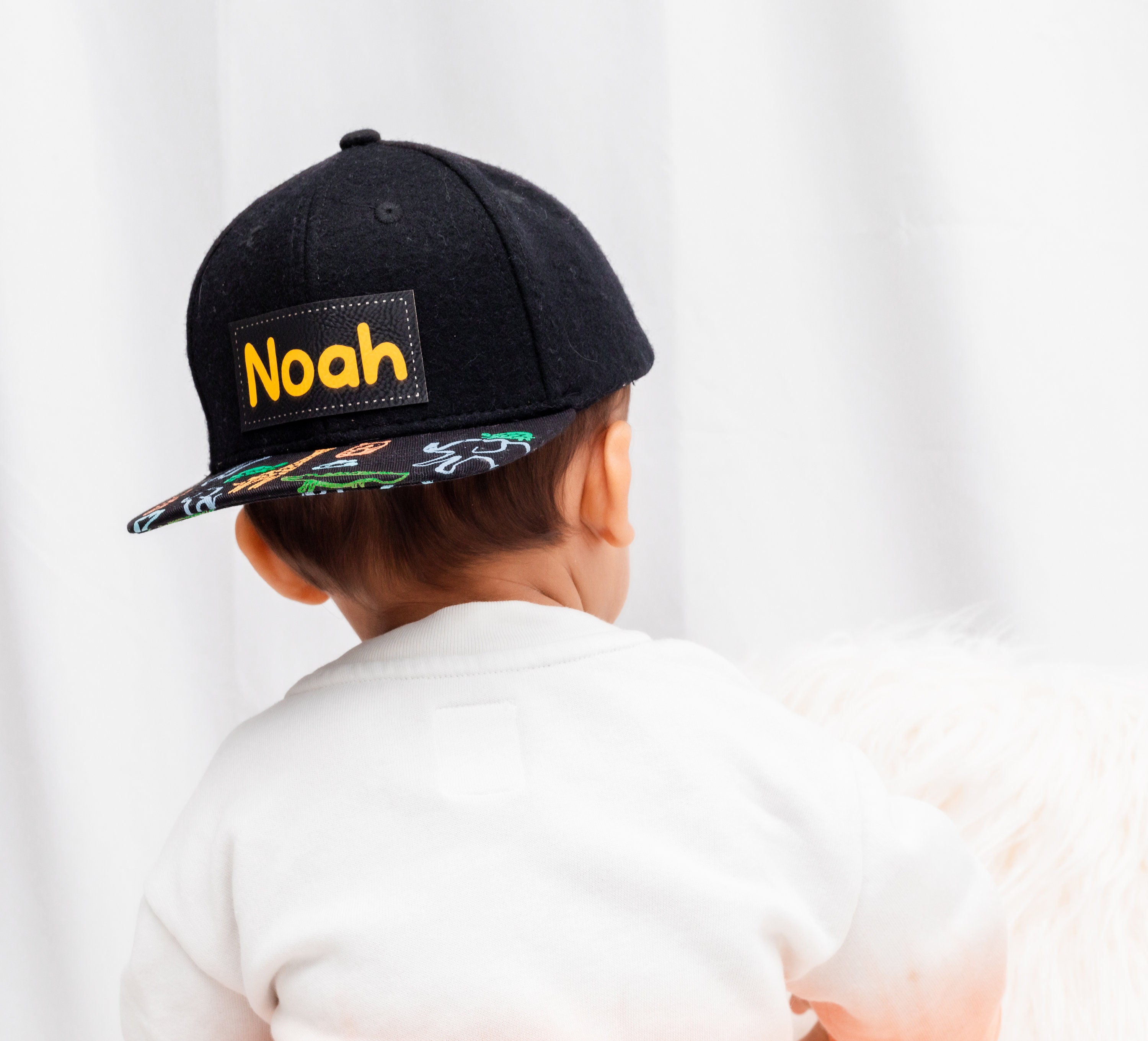 Personalized Safari Animal Snapback Hat – Vegan Leather Patch - Etsy