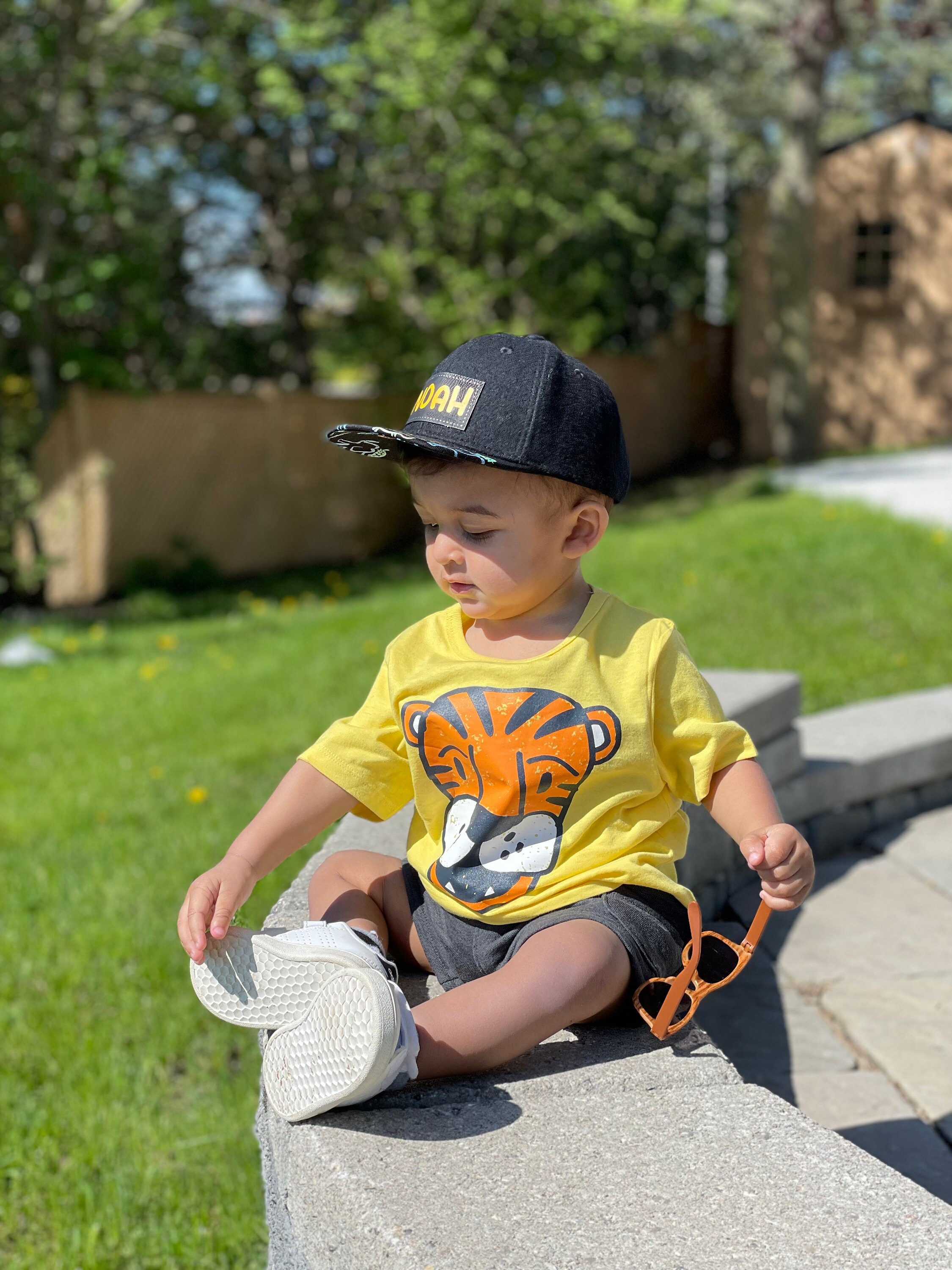 Safari Animal Snapback Hat - Personalized Name Cap for Baby, Toddler ...