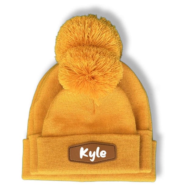 Custom Name Beanie Personalized Yellow Beanie for Baby, Toddler