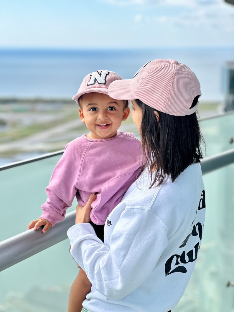 Cotton Candy Custom Infant Toddler Youth Snapback Hat Baby Customizable Accessories / Personalized letter Hat Child / Vegan Leather Patch image 3