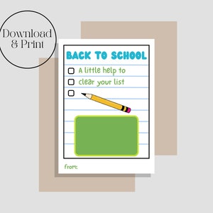 Zurück zur Schule, Clear the List Lehrer Geschenkkarte Grußkarte, Checkliste, Neuer Lehrer, Neues Schuljahr, Wertschätzung, Grundschule
