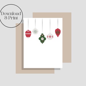 Happy Holiday Ornament Greeting Card, Merry Christmas, New Years, Thank You, &#39;Tis The Season, Winter, Printable, Folding Card