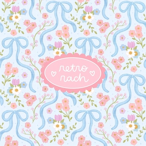 Regency Bows seamless repeating pattern - coquette sublimation file for fabric