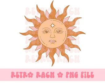 Retro sun PNG - retro sublimation design - summer instant download