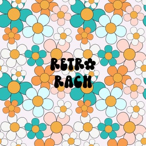 Colorful Daisy seamless repeating pattern - retro fabric design for sublimation