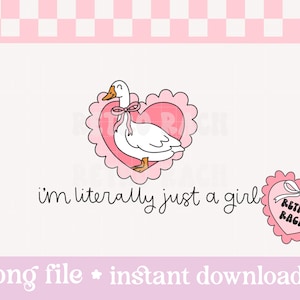 Just A Girl PNG - retro sublimation original design - trendy goose instant download