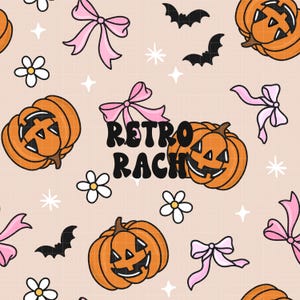 Jack O'Lanterns sömlösa mönster - retro höst- och halloweentygdesign för sublimering - kokett