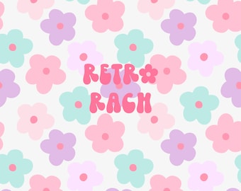 Pastel floral summer seamless repeating pattern - retro sublimation design for sublimation