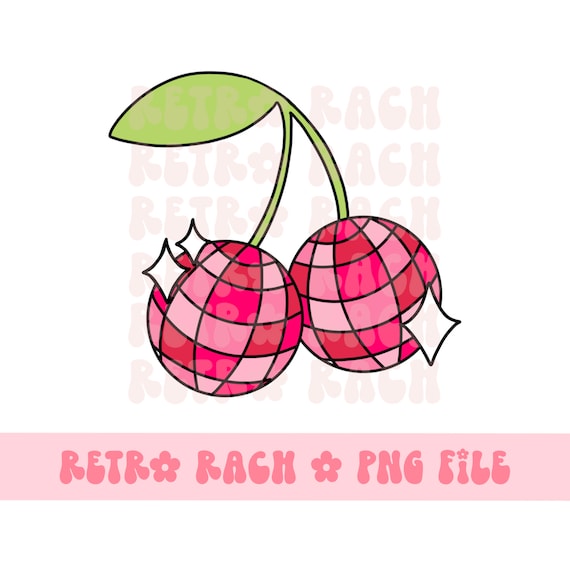 Disco Kirsche PNG - Retro Sublimation Design - 70er jahre inspirierter instant download
