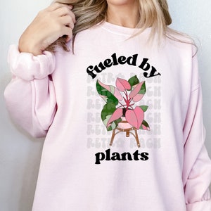 Angetrieben durch Pflanzen PNG - retro botanisches Sublimationsdesign - rosa Prinzessin Philodendron