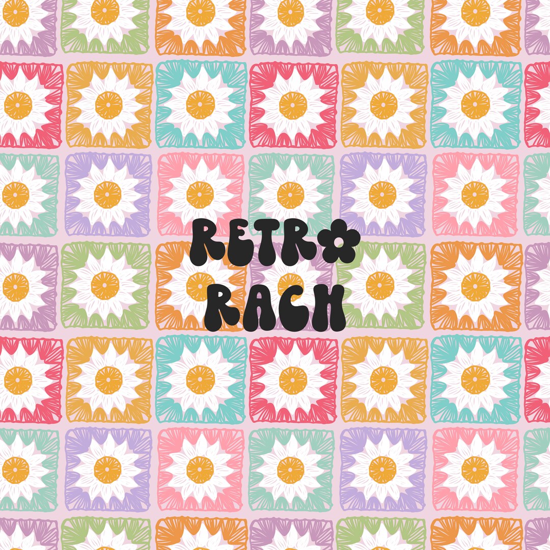 Crochet Daisy Granny Square Seamless Repeating Pattern - Retro Floral ...