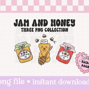 Jam & Honey PNGs - Retro-Sublimationsdesign - Spring Vibes trendige Originalkunst