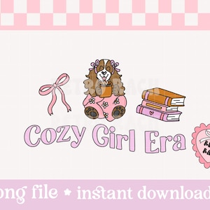 Cozy Girl Era PNG - Retro Sublimation ursprüngliches Design - gemütlicher Herbst sofortiger Download