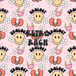 Urology seamless repeating pattern - retro medical fabric design for sublimation
